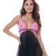 IVRESSE - Pink Black Sheer Lace Babydoll