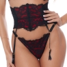 Mutine - Black & Red Lace Garter Belt