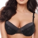 Paradox - Black Satin Lace Push up Bra