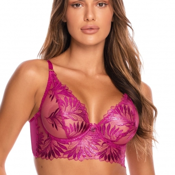 Sheer Bras Brilliance 1 - Fuchsia Pink Longline Bra