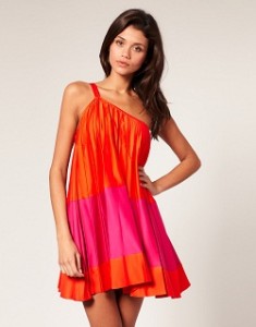 orange pink dress