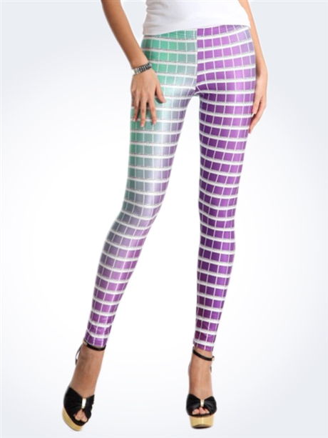 rave purple and green leggings