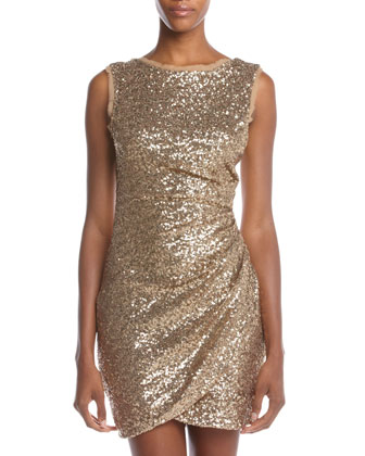 gold sequin dress