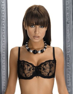 black sheer unlined bra