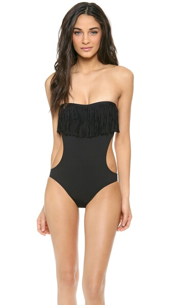 black bust ruffle swimsuit