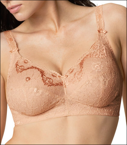 lace no wire bra beige