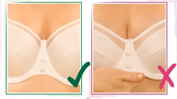 proper bra fitting on front center gap